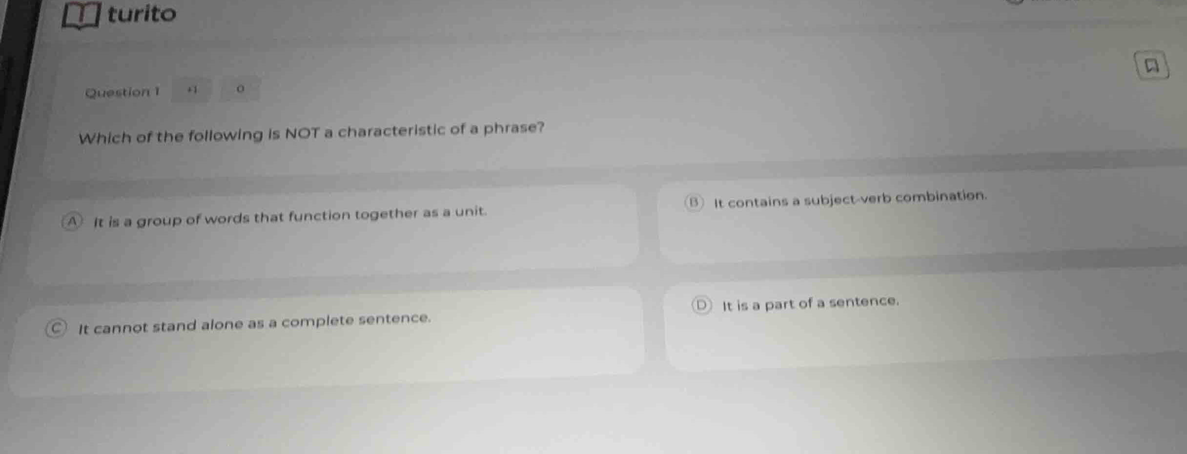 which of the following is not a characteristic of a phrase? (a) it is a…