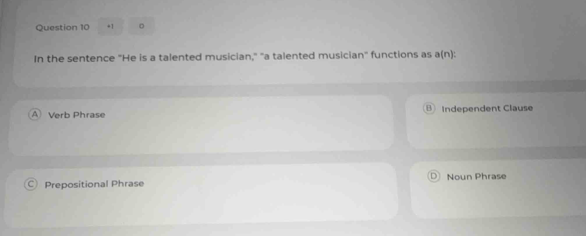 in the sentence \he is a talented musician,\ \a talented musician\ func…