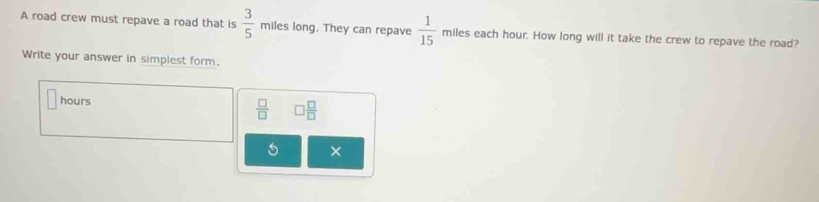 a road crew must repave a road that is \\(\\frac{3}{5}\\) miles long. t…