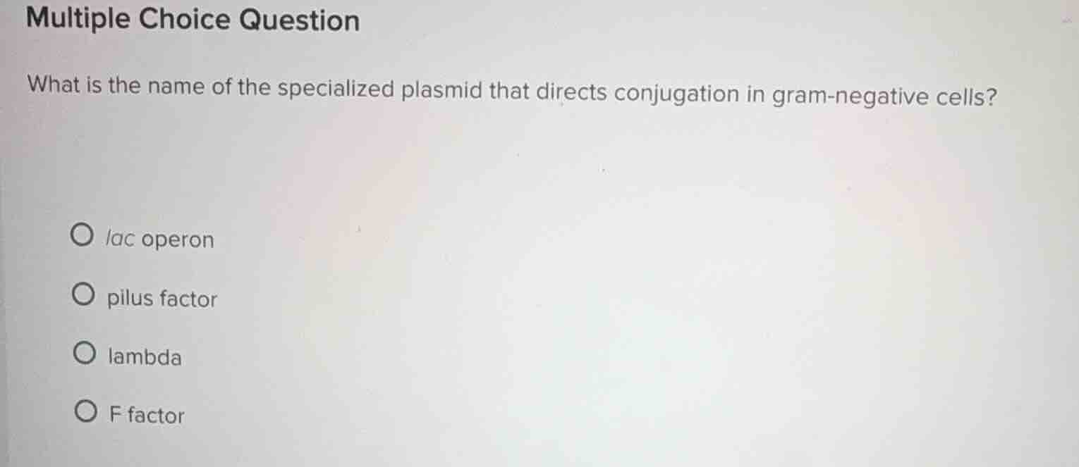 multiple choice question what is the name of the specialized plasmid th…