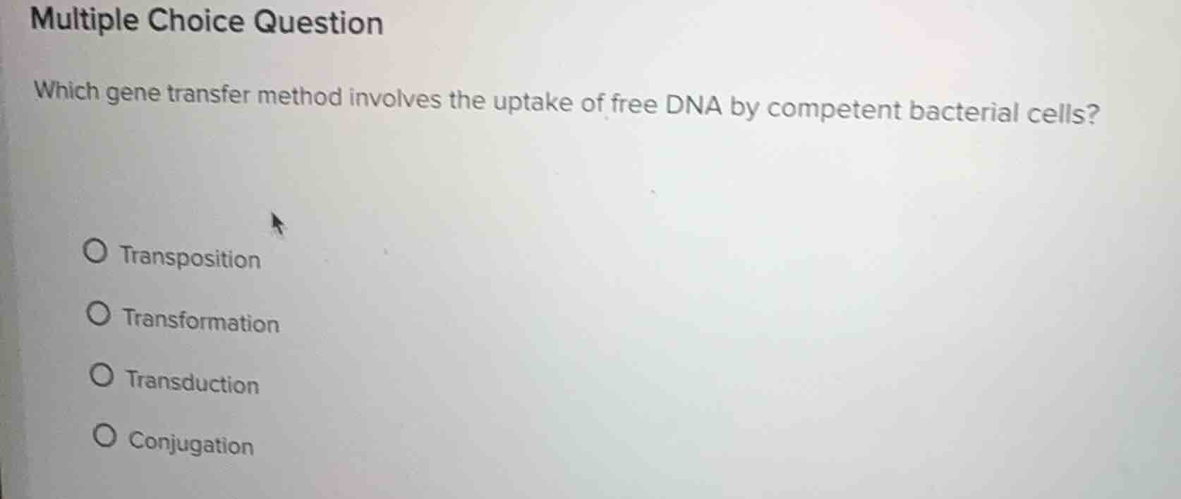 multiple choice question which gene transfer method involves the uptake…
