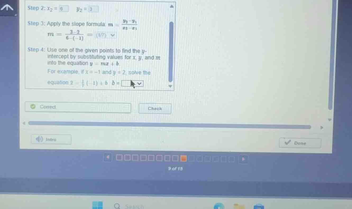 step 2: \\(x_2 = 6\\) \\(y_2 = 3\\) step 3: apply the slope formula: \\…