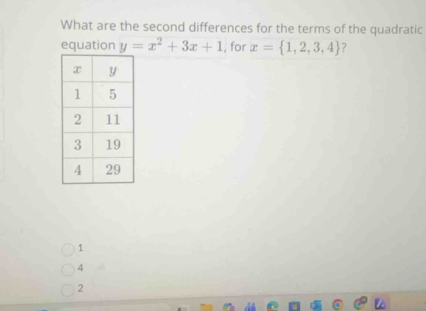what are the second differences for the terms of the quadratic equation…