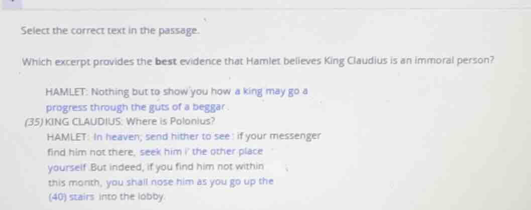 select the correct text in the passage. which excerpt provides the best…