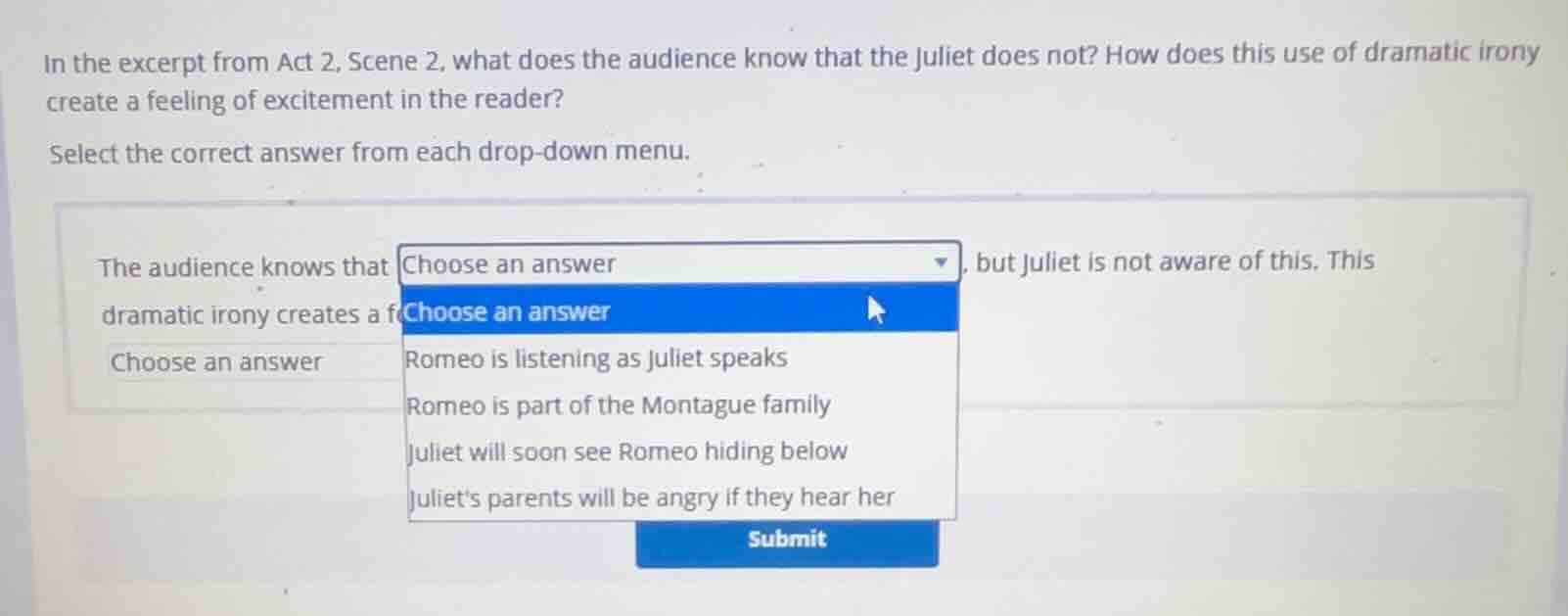 in the excerpt from act 2, scene 2, what does the audience know that th…