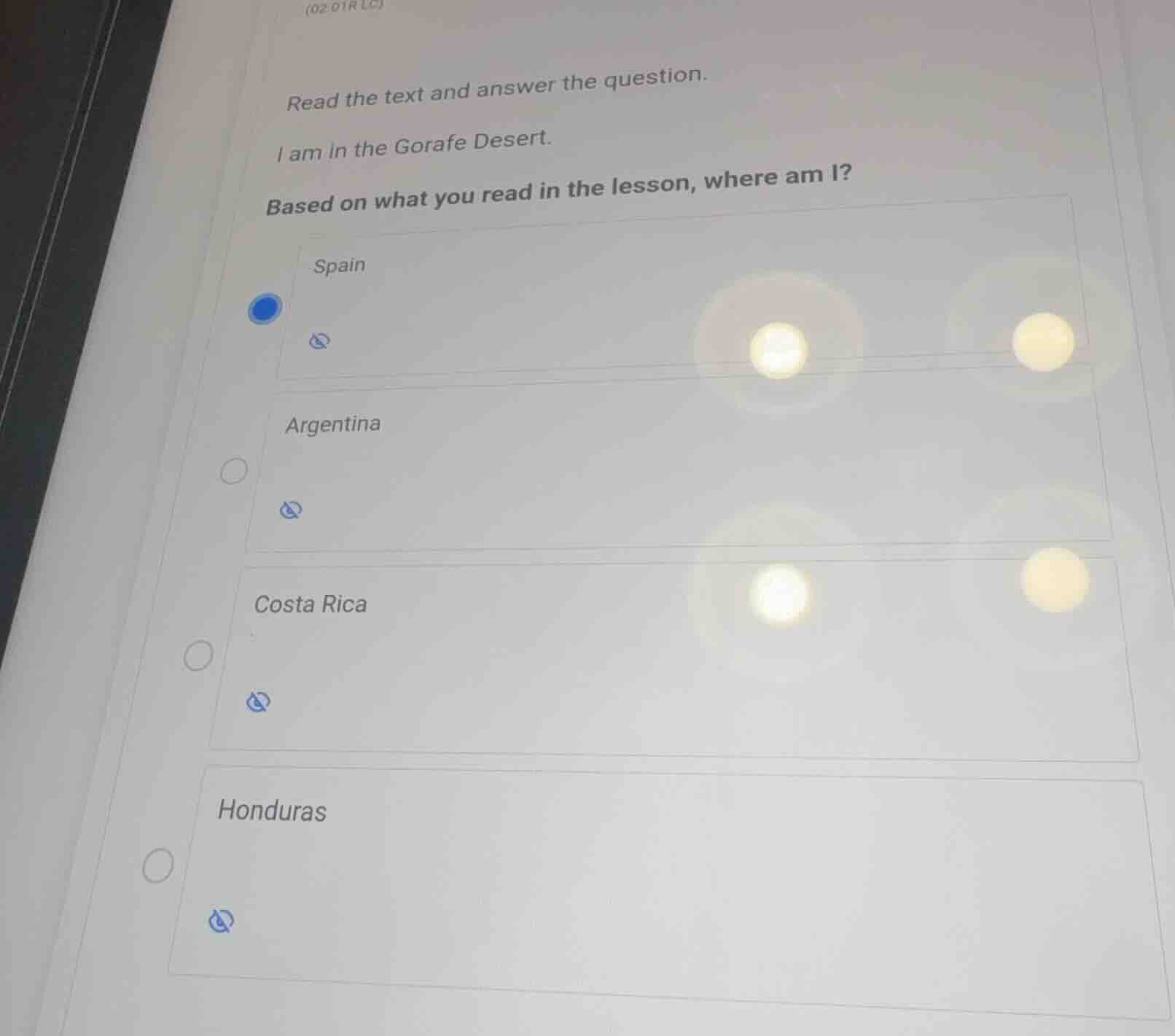 read the text and answer the question. i am in the gorafe desert. based…