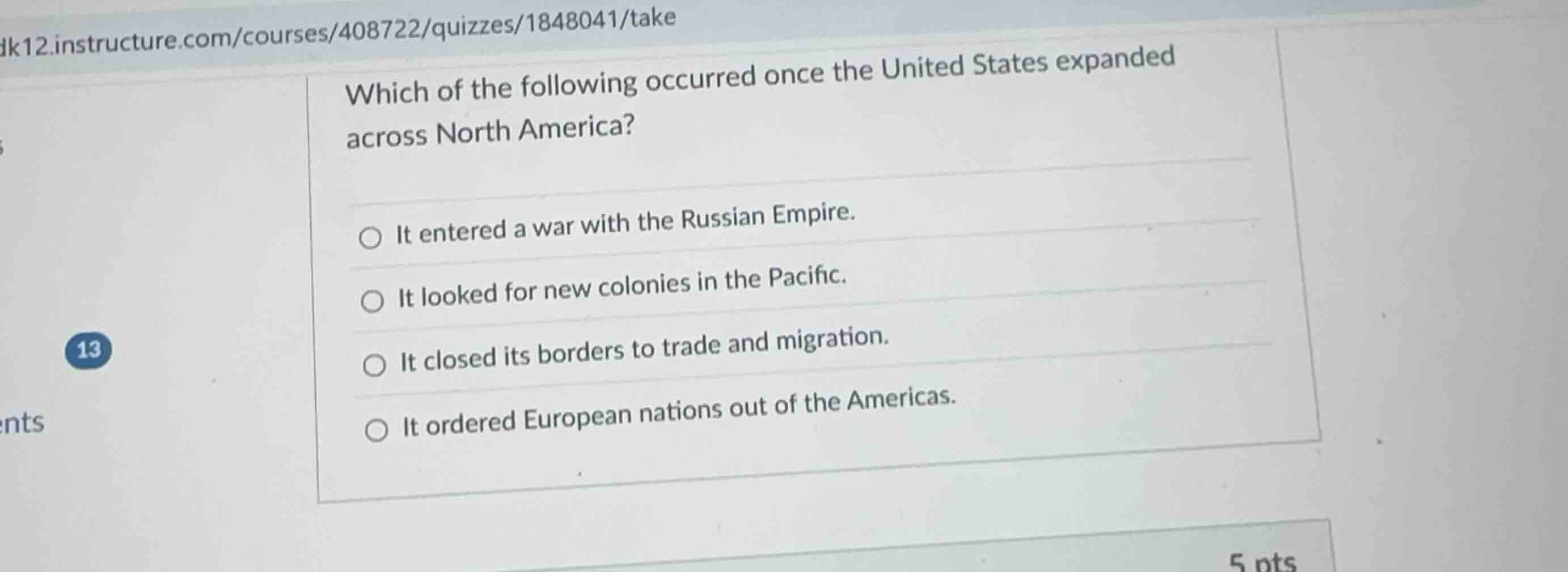 which of the following occurred once the united states expanded across …