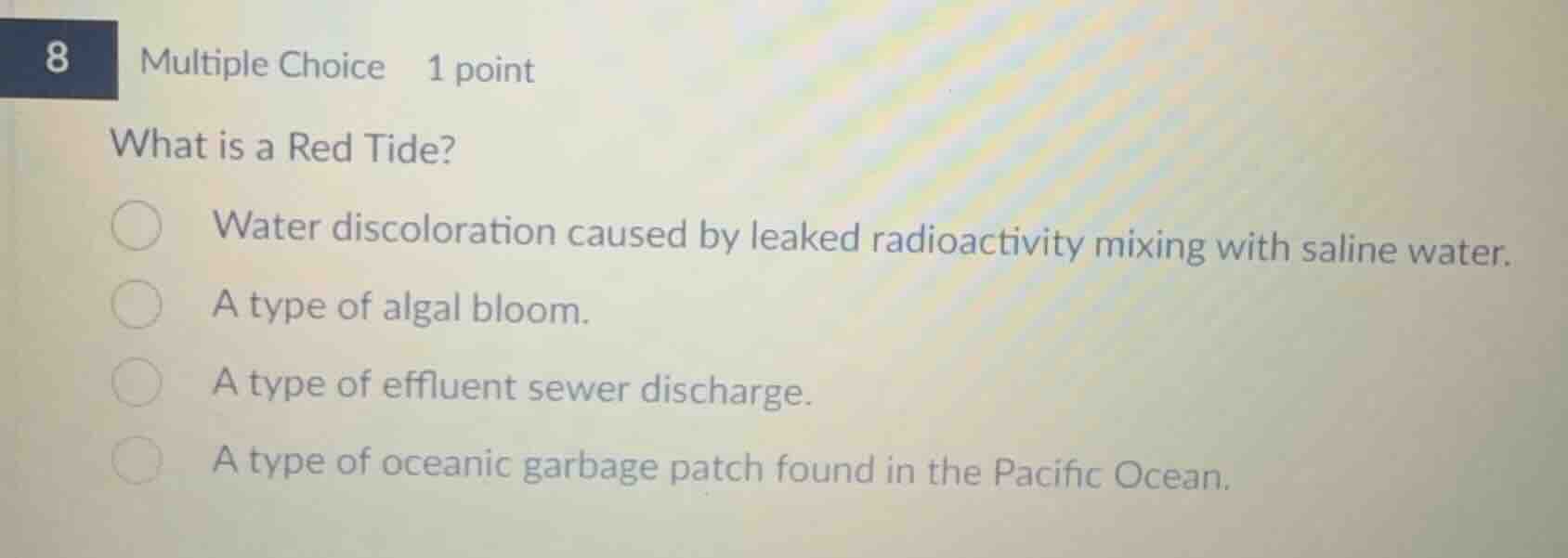 what is a red tide? water discoloration caused by leaked radioactivity …