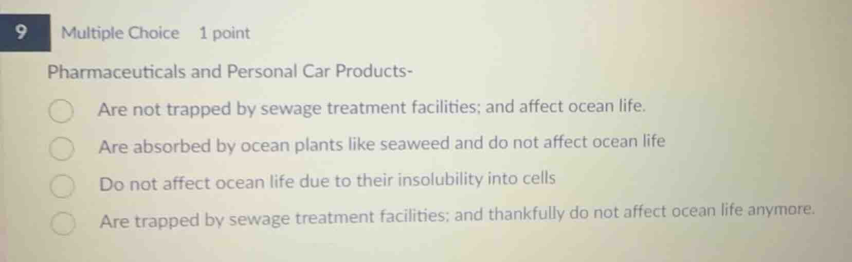 9 multiple choice 1 point pharmaceuticals and personal car products- ar…