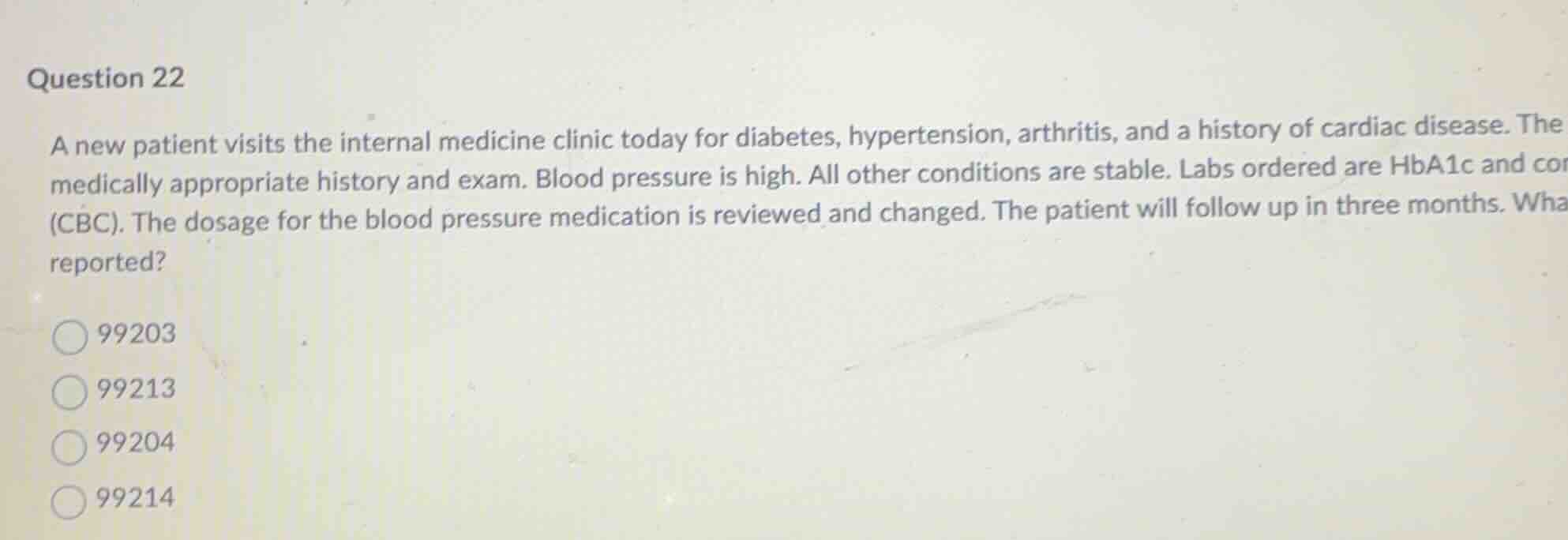 question 22 a new patient visits the internal medicine clinic today for…