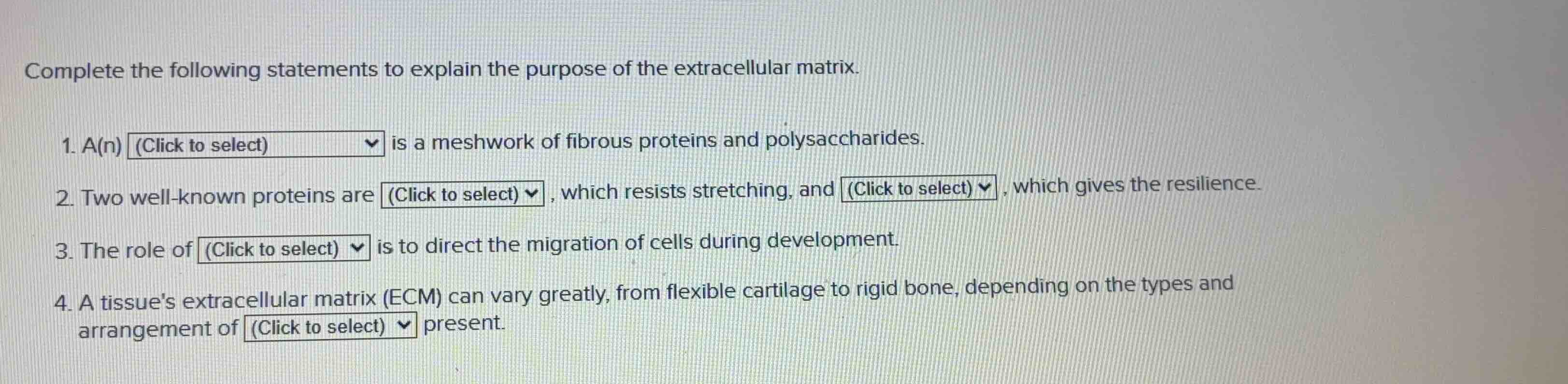 complete the following statements to explain the purpose of the extrace…