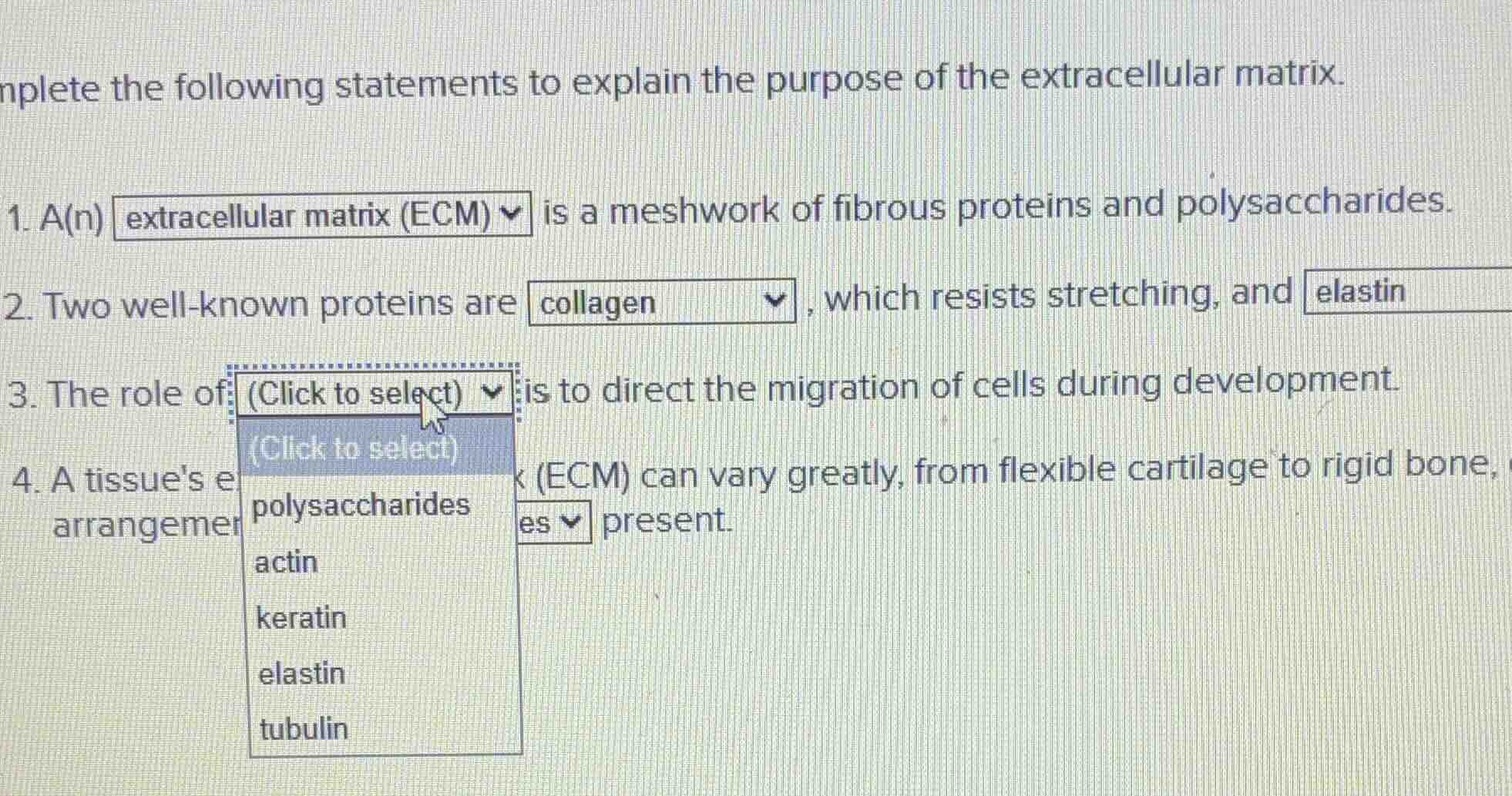 complete the following statements to explain the purpose of the extrace…