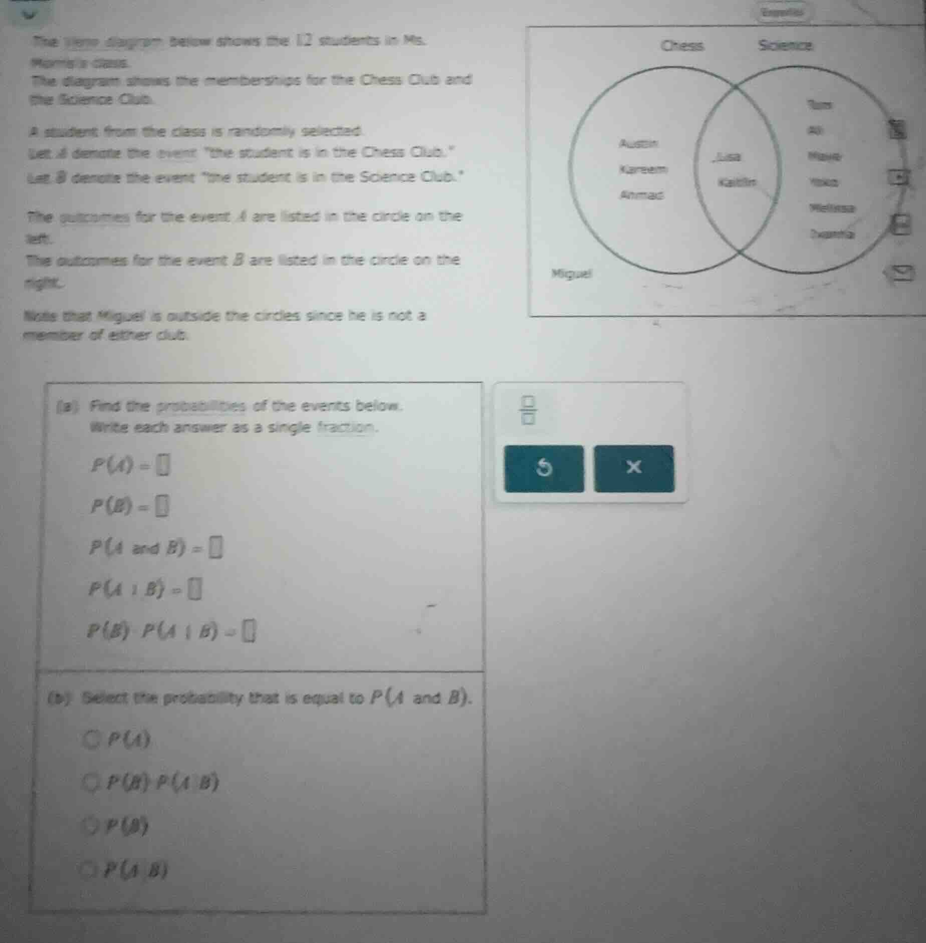 the venn diagram below shows the 12 students in ms. morriss class. the …