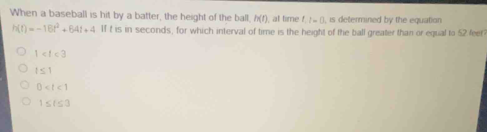 when a baseball is hit by a batter, the height of the ball, \\(h(t)\\),…