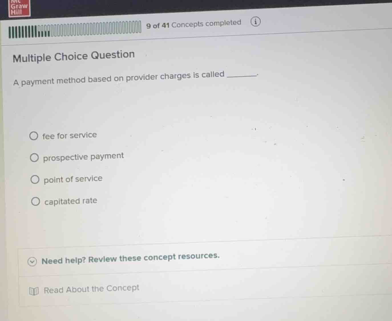 multiple choice question a payment method based on provider charges is …