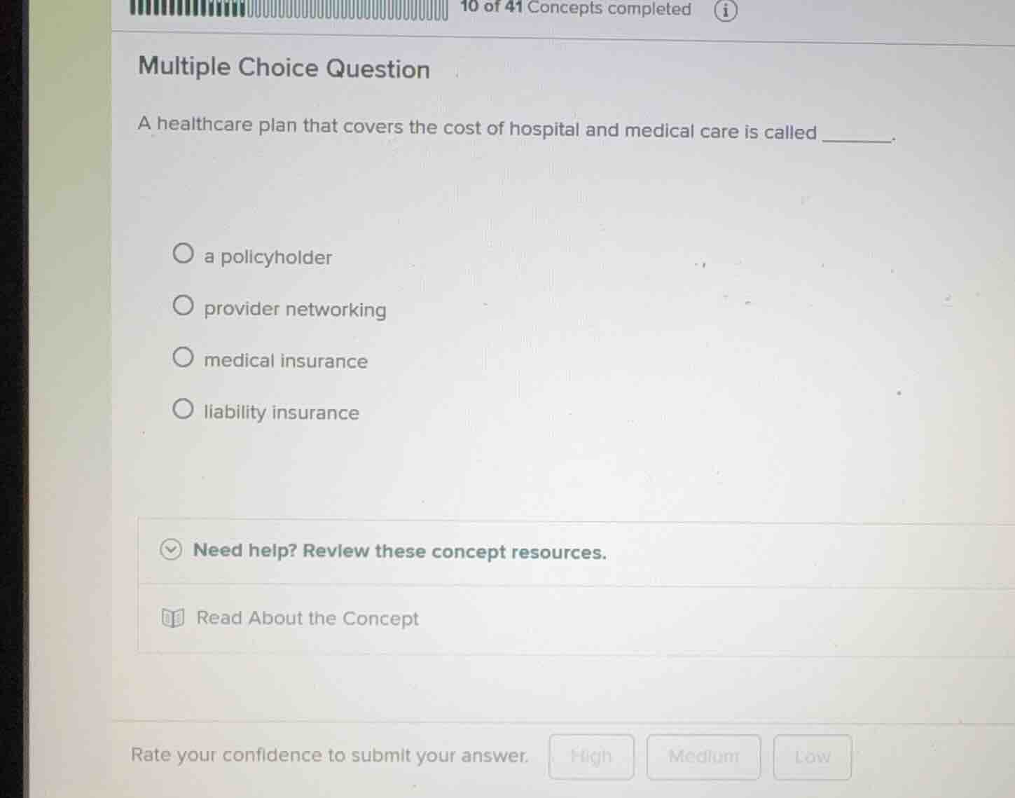 multiple choice question a healthcare plan that covers the cost of hosp…