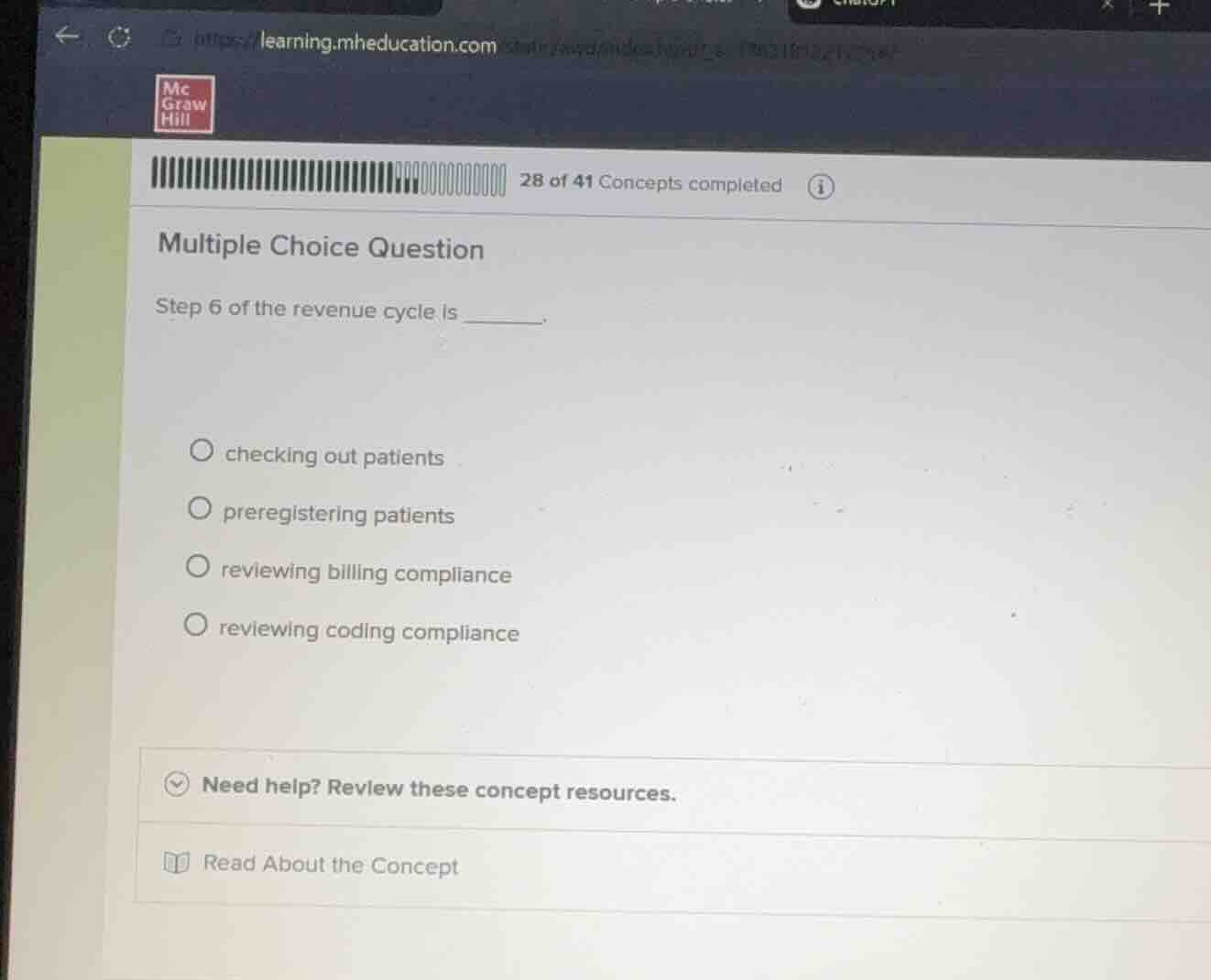 multiple choice question step 6 of the revenue cycle is ______. - check…
