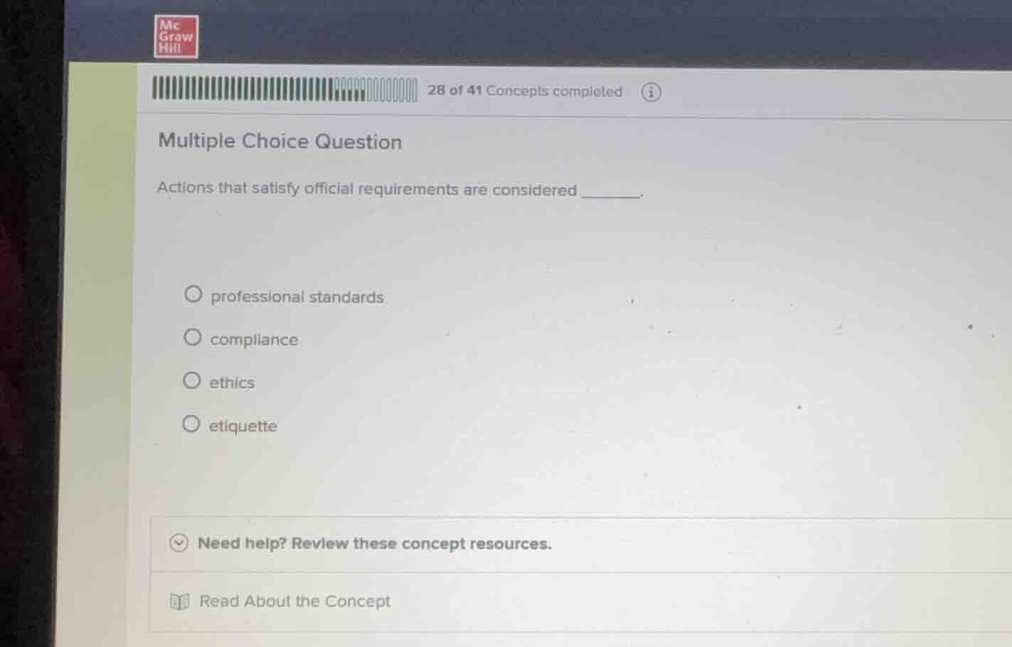 multiple choice question actions that satisfy official requirements are…