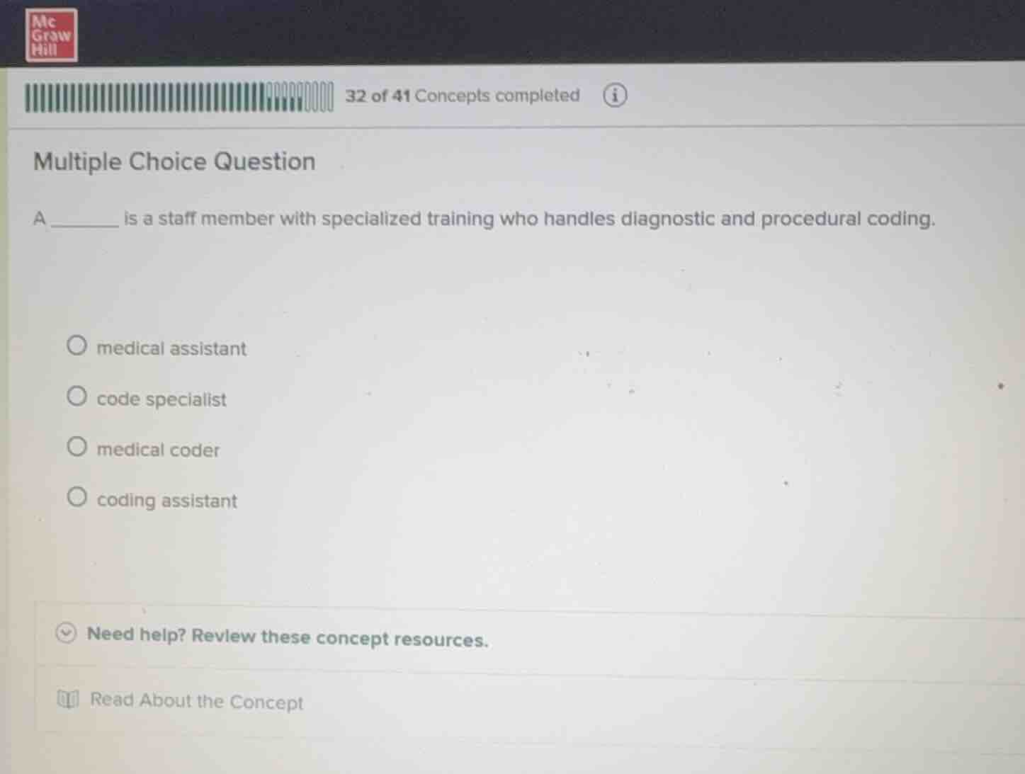 multiple choice question a ______ is a staff member with specialized tr…