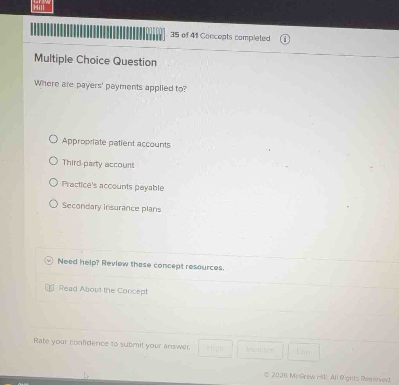multiple choice question where are payers payments applied to? appropri…