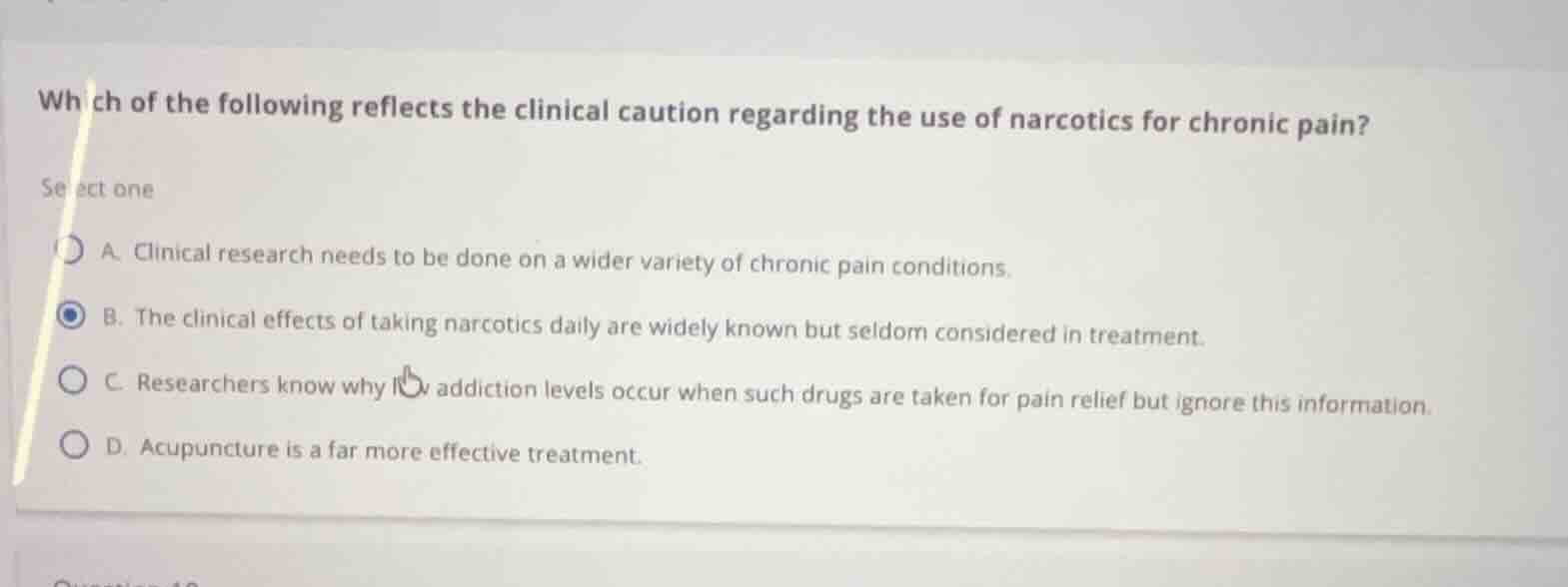 which of the following reflects the clinical caution regarding the use …