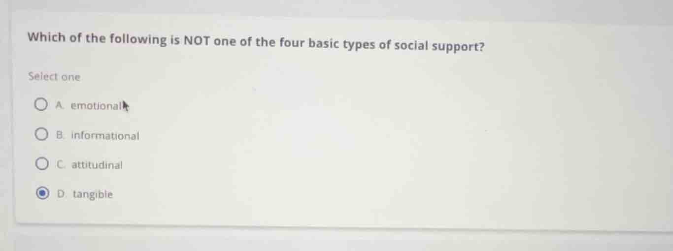 which of the following is not one of the four basic types of social sup…