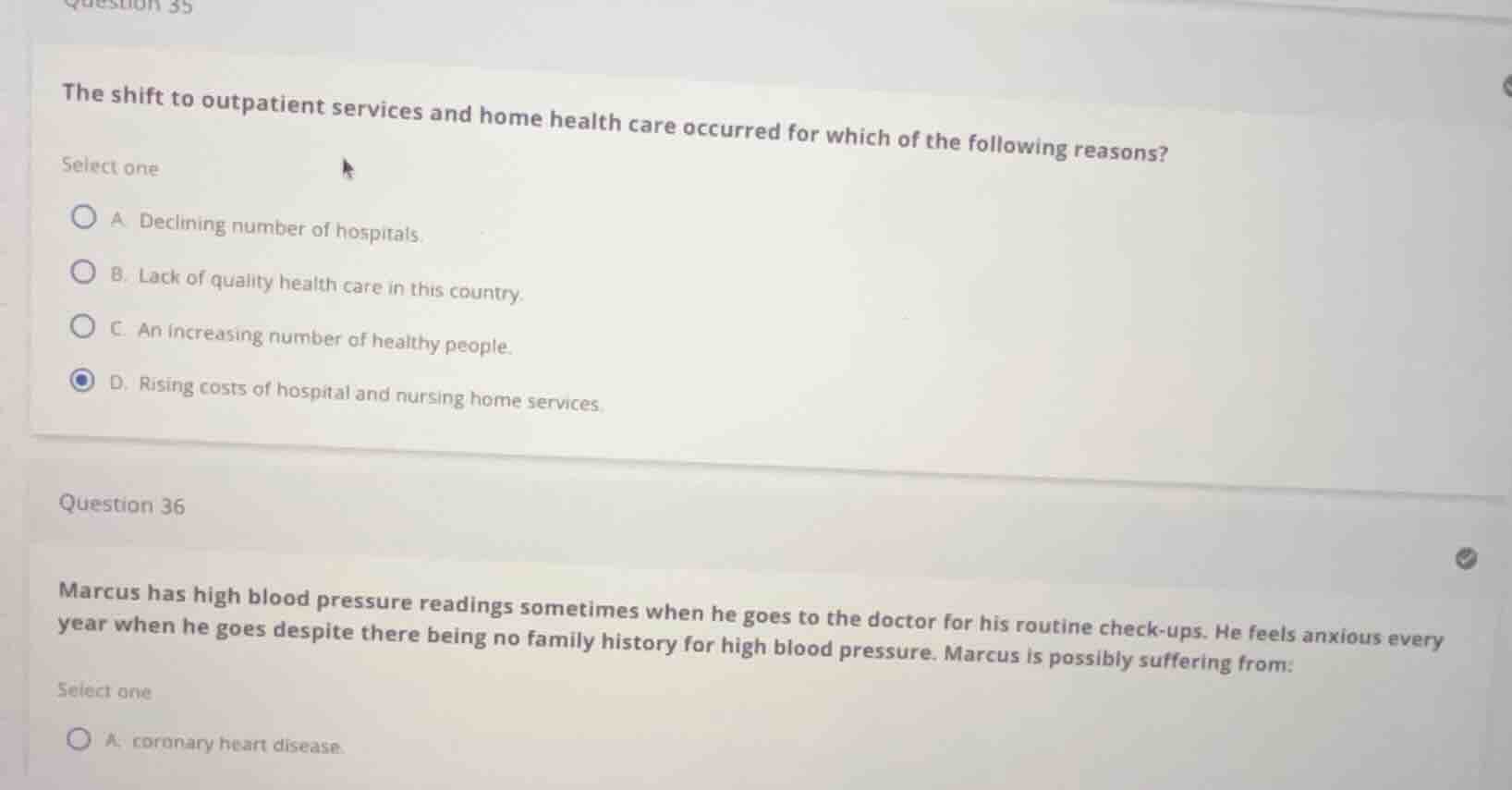 question 35 the shift to outpatient services and home health care occur…