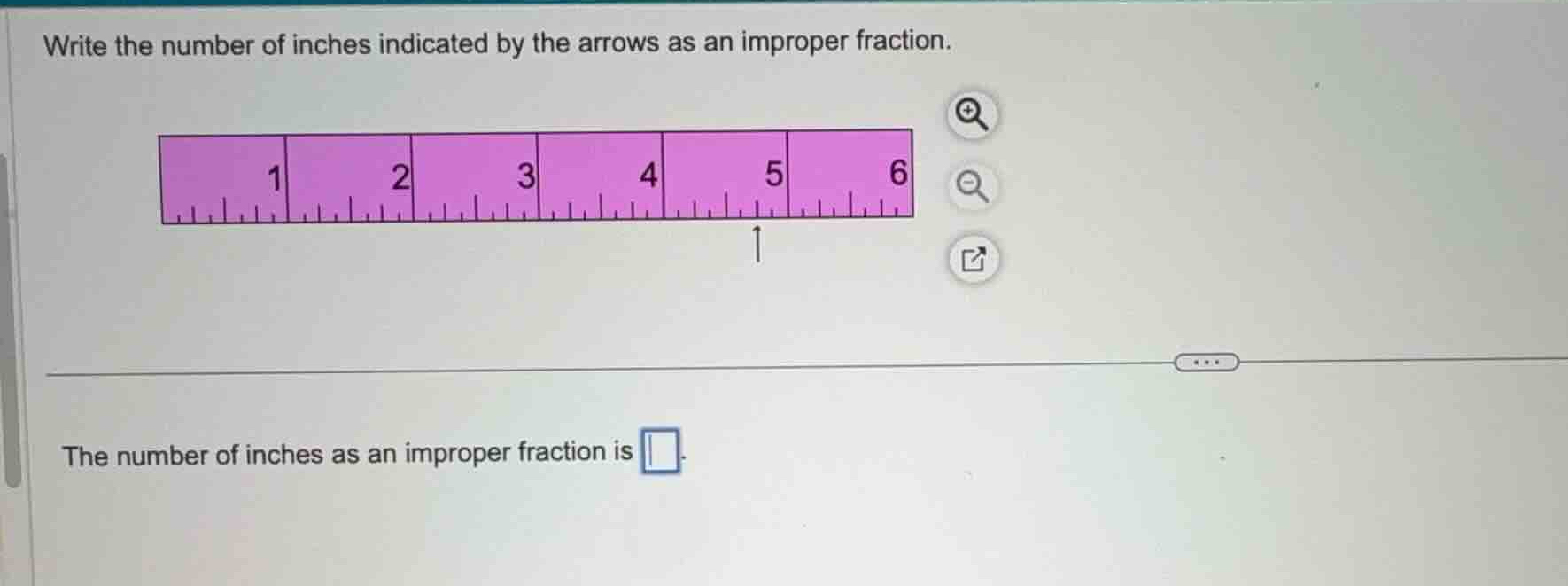 write the number of inches indicated by the arrows as an improper fract…