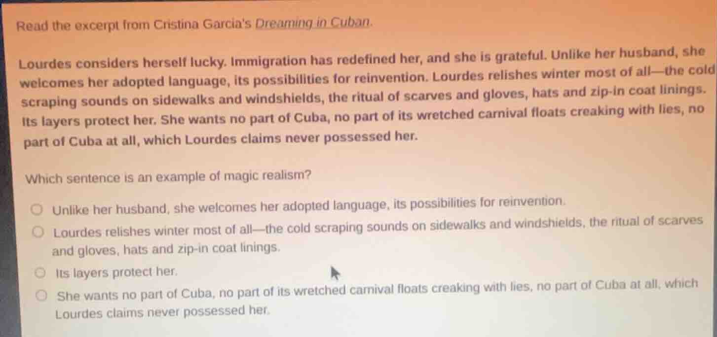 read the excerpt from cristina garcias dreaming in cuban. lourdes consi…