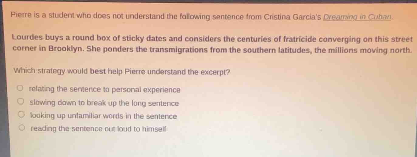 pierre is a student who does not understand the following sentence from…