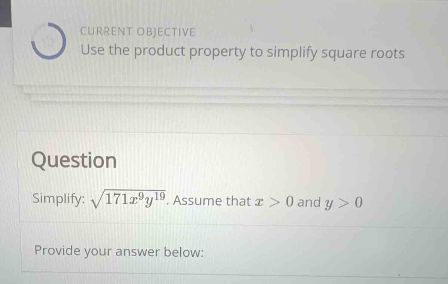 current objective use the product property to simplify square roots que…
