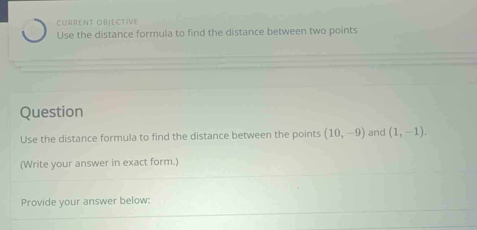 current objective use the distance formula to find the distance between…