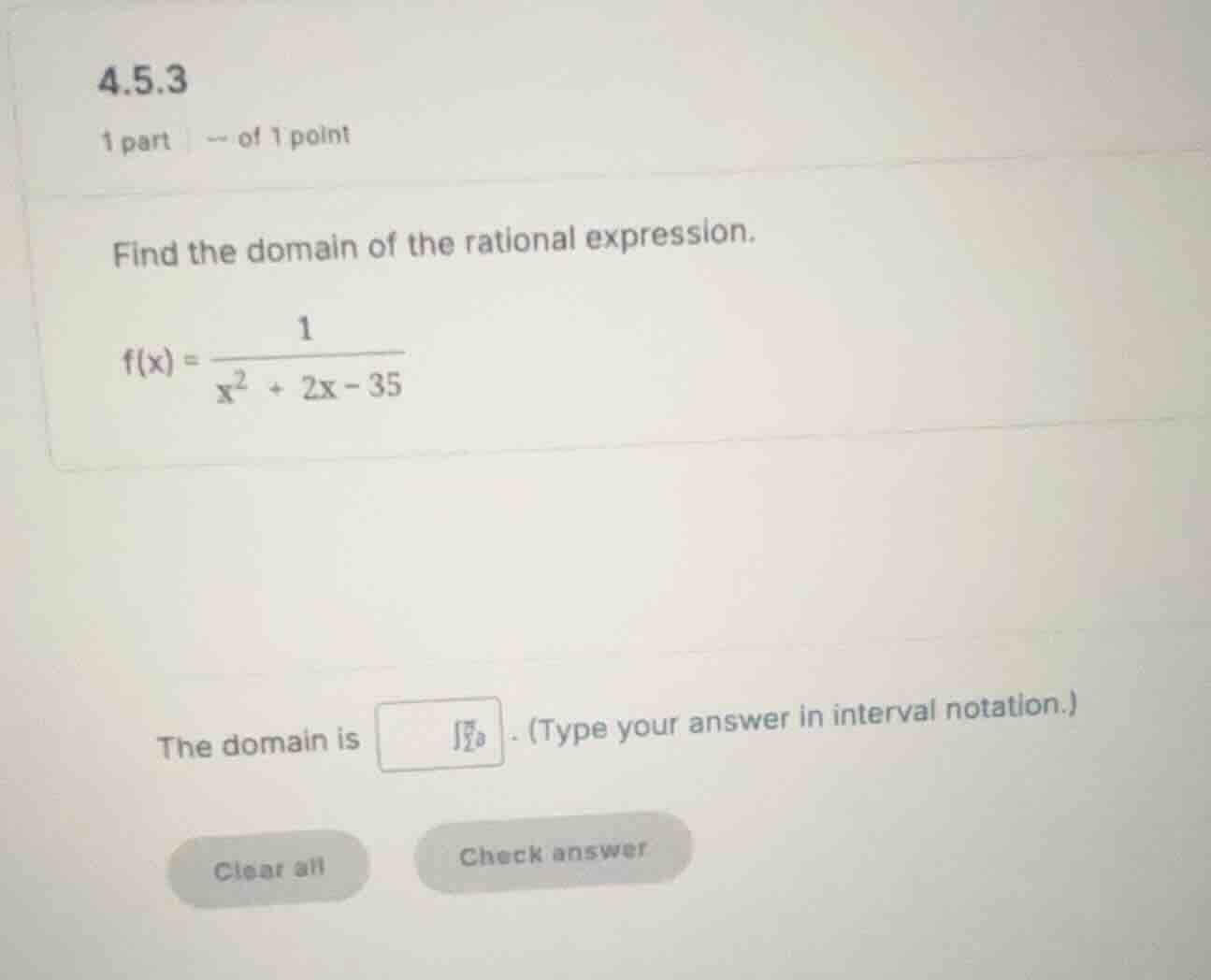 find the domain of the rational expression. \\f(x) = \\frac{1}{x^2 + 2x…