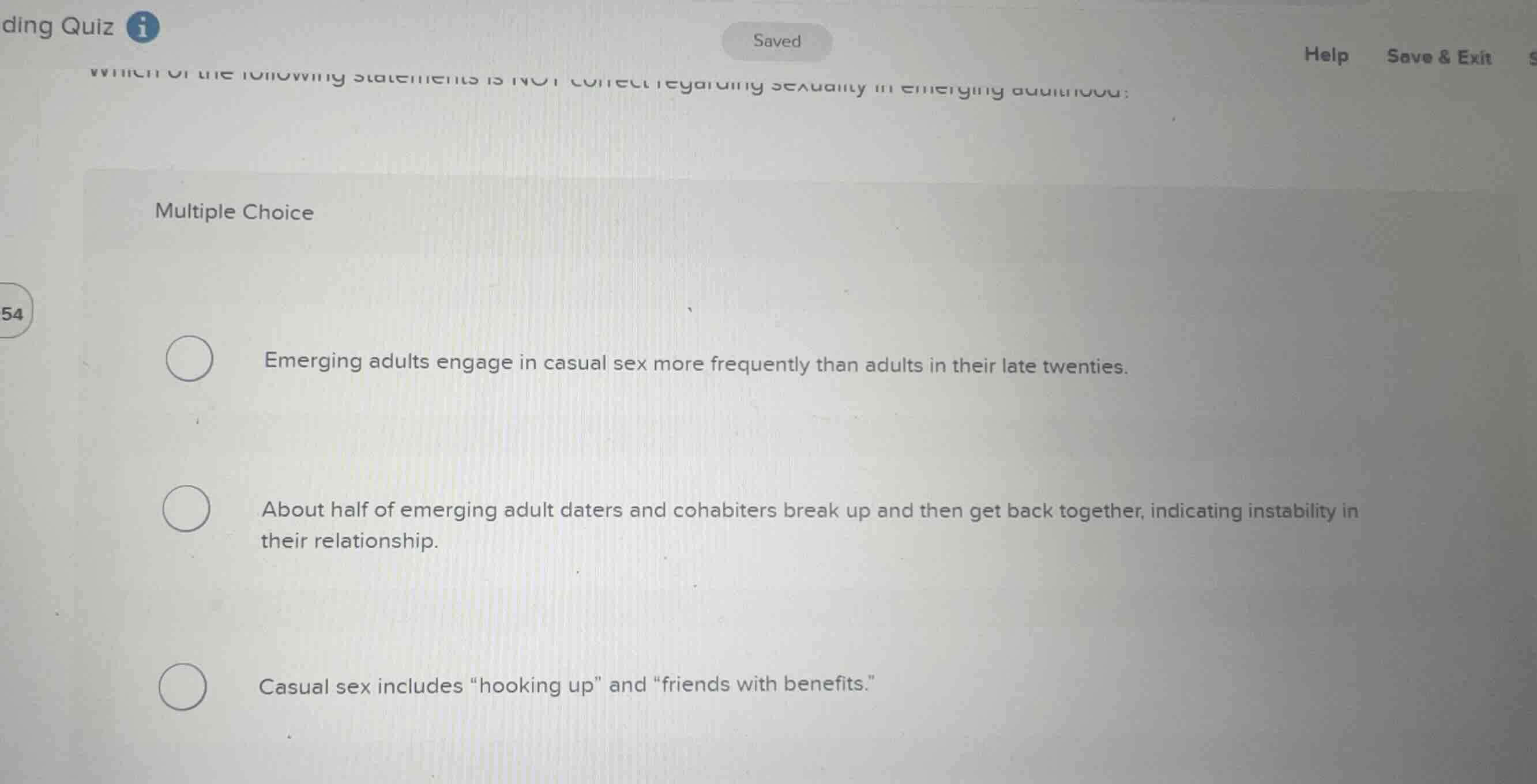 which of the following statements is not correct regarding sexuality in…