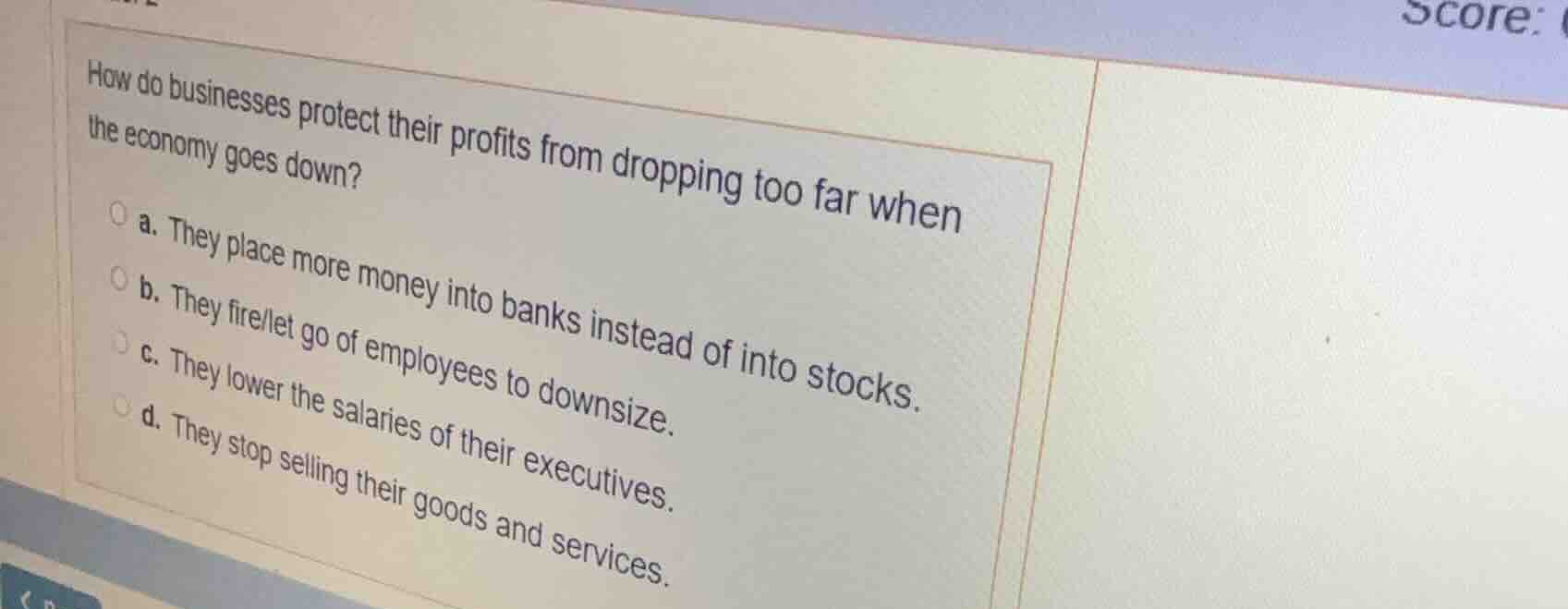 how do businesses protect their profits from dropping too far when the …