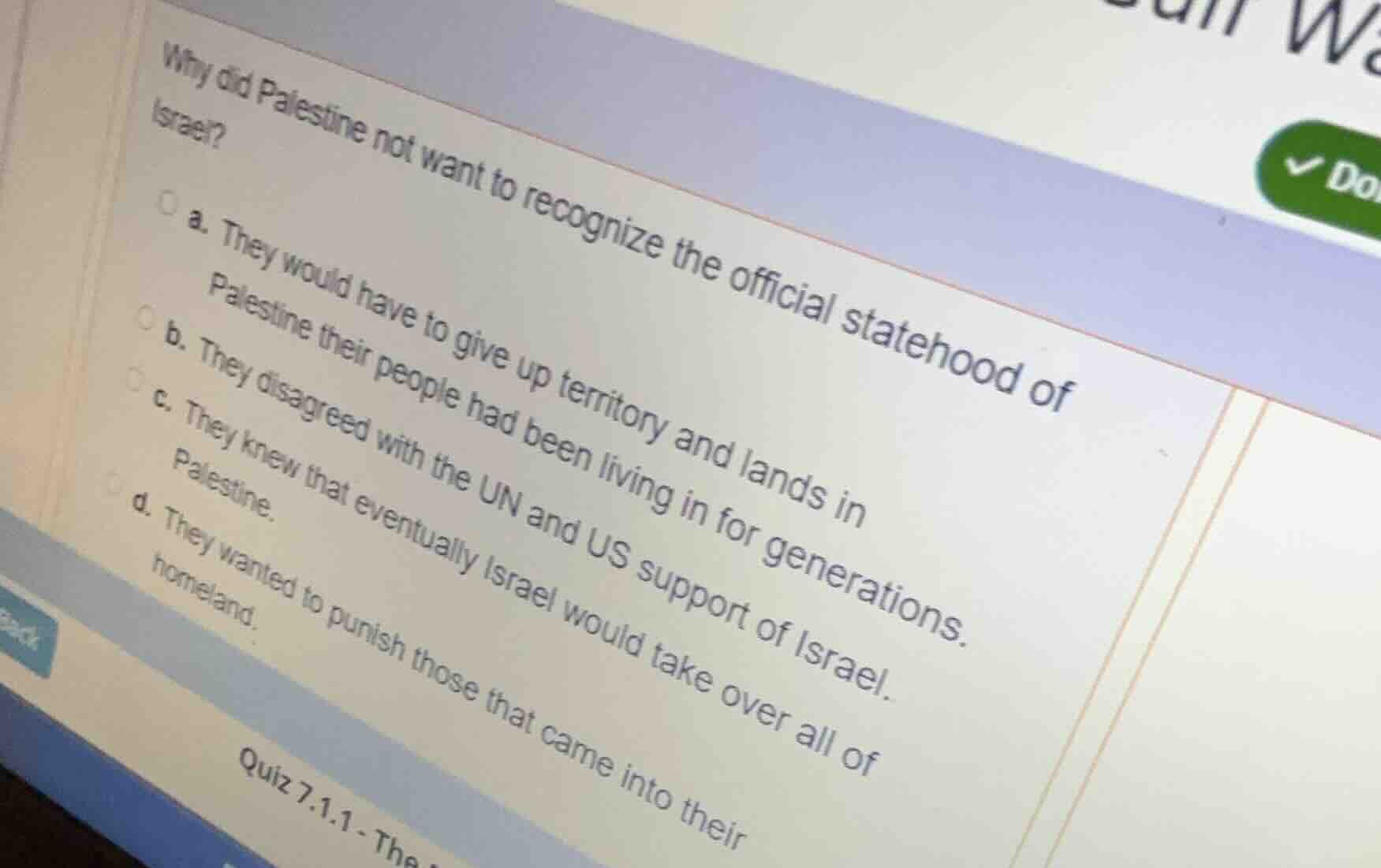 why did palestine not want to recognize the official statehood of israe…