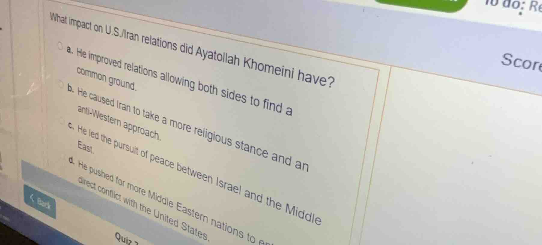 what impact on u.s./iran relations did ayatollah khomeini have? a. he i…