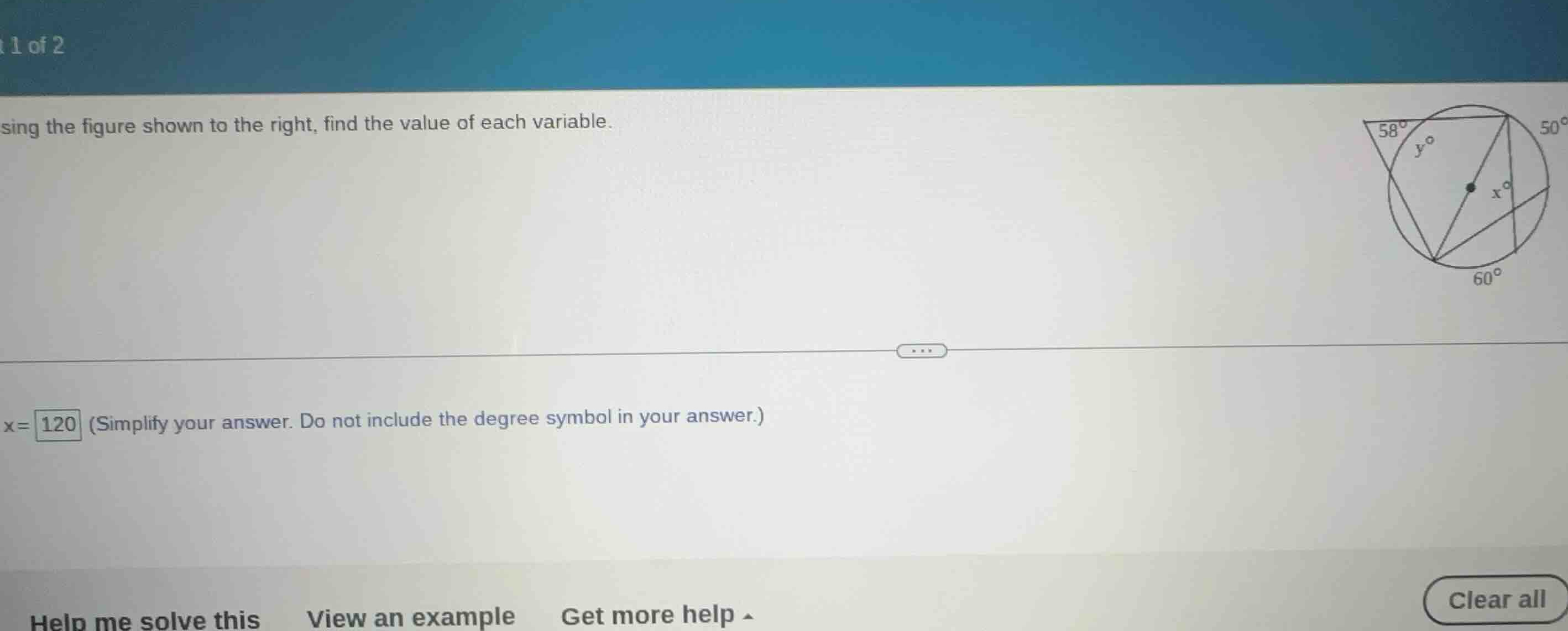 using the figure shown to the right, find the value of each variable. \…