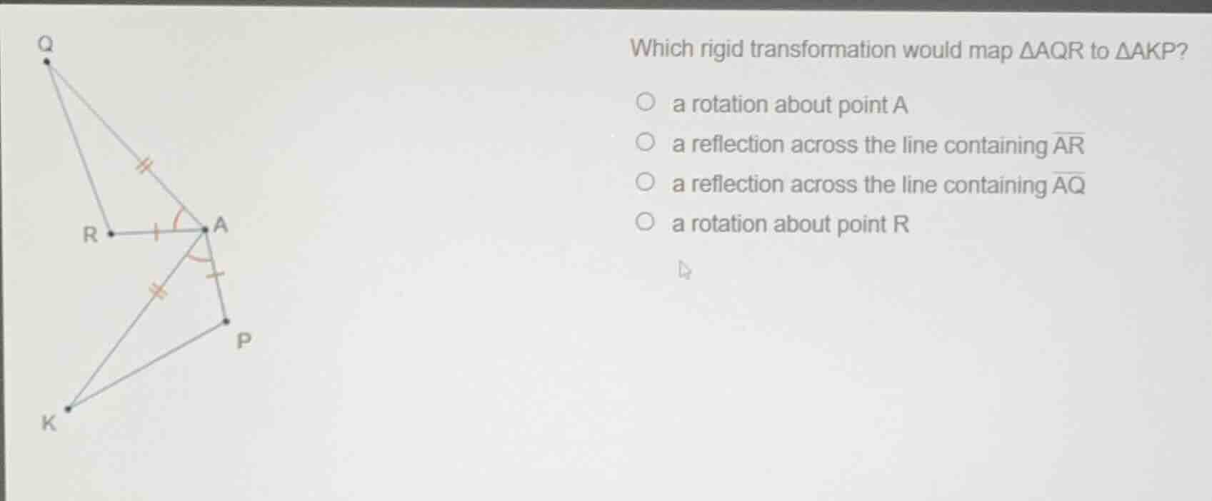 which rigid transformation would map \\(\\delta aqr\\) to \\(\\delta ak…