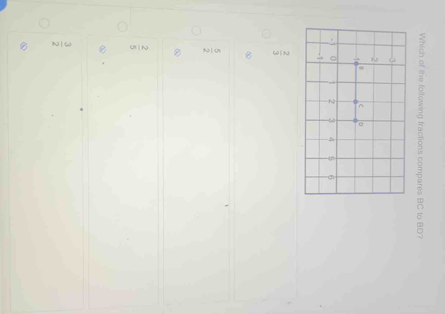 which of the following fractions compares bc to bd? \\(\\frac{2}{3}\\) …