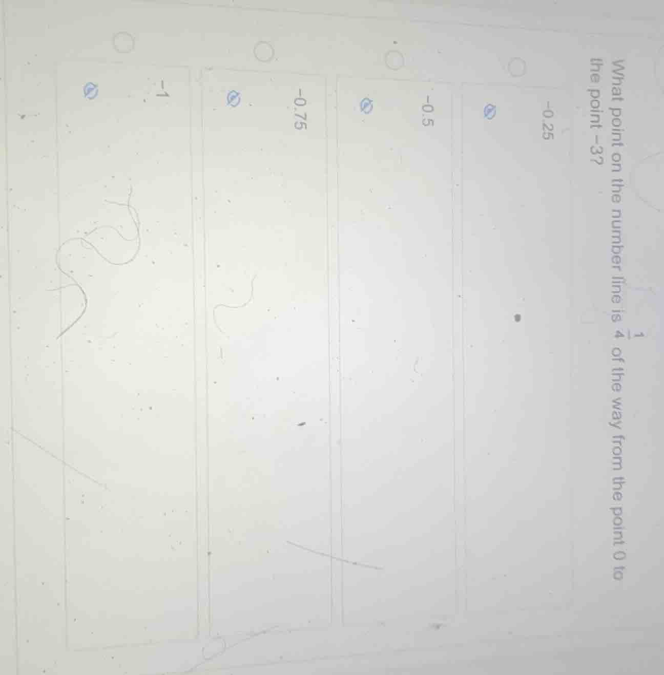 what point on the number line is \\(\\frac{1}{4}\\) of the way from the…